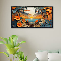 Premium Tropical Sunset Canvas Art Print