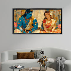 Lord Shiva and Goddess Parvati Divine Couple Art | Spiritual Hindu God Canvas Print