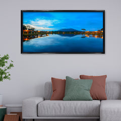 Premium Serene Night Lake Reflection Canvas Art