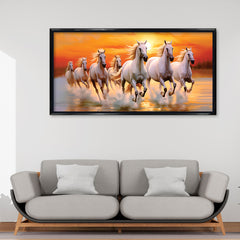 Seven Auspicious Horses: Vastu Shastra Energy Art – Premium Success & Prosperity Canvas