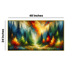 Colorfull Aurora fire Forest canvas printed Wall Painting