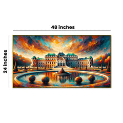 Famous Palace with Fountain and Manicured Gardens Canvas Print Wall Painting