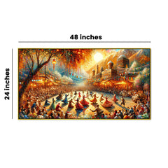 Joyful Gatherings: Festival of Lights and Dance Canvas Print Wall painting