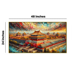 Imperial Sunset Palace with Ancient Echoes in Color Canvas Print wall painting