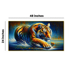 The  Majestic Tiger's  in Water Canvas Print Wall Painting