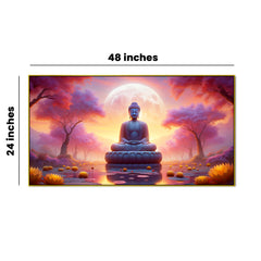 Meditating Gautam Buddha Statue: The Path of Nirvana Canvas print Wall Painting