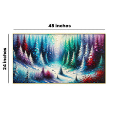 The Luminous Winter Path and Winter Dreamscape in Color Wall Painting