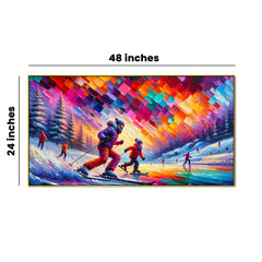 Frozen Lake Joy :Love and Joy on a Frozen Lake Canvas Print Wall Painting