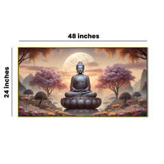 The Buddha in the Moonlight Garden Canvas Print Wall Painting