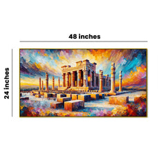 Beautiful Vibrant Ruins with Color Combination Canvas Print Wall Painting