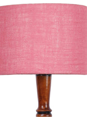 Pink Jute Wooden Floor Lamp