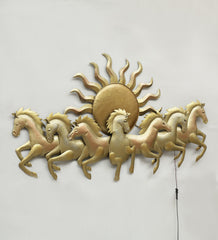 7 Horse Wall Décor Metal Wall Décor with LED Light