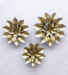 Sparkle and Shine Metal Gold Flower Wall art