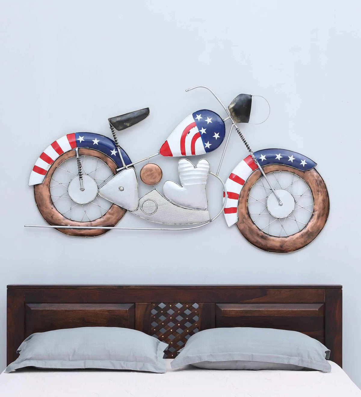 Metal Bullet Bike for Wall Decor