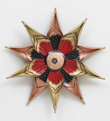 Metal Artifacts Red Flower 3D metal Wall Art