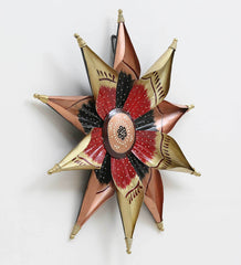 Metal Artifacts Red Flower 3D metal Wall Art