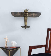 Metal Vintage Retro Aeroplane Wall Hanging Showpiece