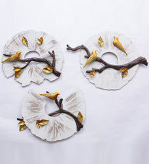 Golden Bird Branch Metal Wall Art for Home and Office Décor