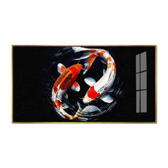 Fish Painting for Prosperity-Lucky Water Element Wall Art for Living Room or Office