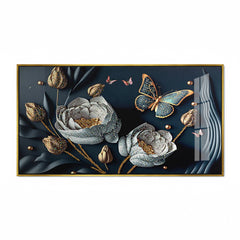 Ethereal Blooms Premium Textured Canvas - 3D Floral Acrylic Painting