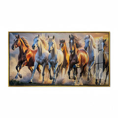 Premium 7 Running Horses Acrylic Canvas Painting