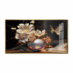 Luxury Canvas  Gold Butterfly & Floral Acrylic Wall Painting