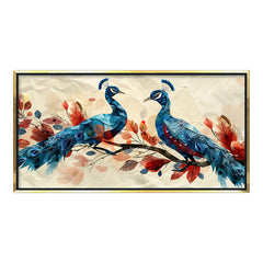 Premium Vibrant Abstract Peacock Canvas Art