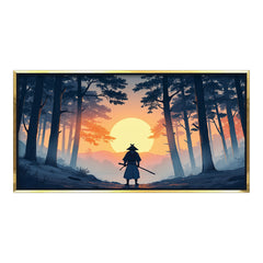 The Lone Warrior's Journey: Samurai Sunset Silhouette – Exclusive Fine Art Canvas