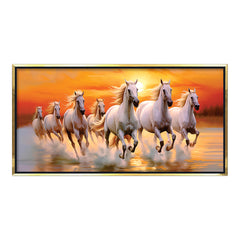 Seven Auspicious Horses: Vastu Shastra Energy Art – Premium Success & Prosperity Canvas