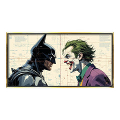 The Dark Knight vs. The Joker: Iconic Rivalry – Premium Blueprint Style Fine Art Print