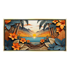 Premium Tropical Sunset Canvas Art Print