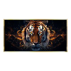 Premium Fierce Tiger Head Canvas Wall Art | Dramatic Dark Animal Portrait