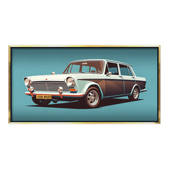Cruising Style: Nostalgic Vintage Car Illustration – Gallery Grade Retro Wall Art