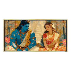 Lord Shiva and Goddess Parvati Divine Couple Art | Spiritual Hindu God Canvas Print