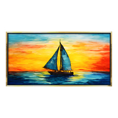 Premium Abstract Palette Knife Sailboat Canvas painting