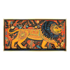 Premium Traditional Indian Folk Art Lion Canvas painting