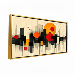 Premium Mid-Century Modern Cityscape Art | Abstract Skyline Canvas Print