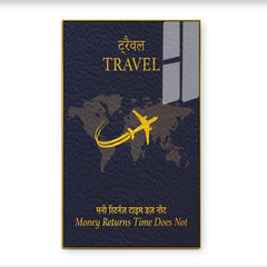 Premium Navy Blue Acrylic Travel Art - High-Gloss World Map Painting