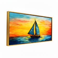 Premium Abstract Palette Knife Sailboat Canvas painting