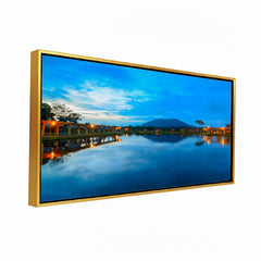 Premium Serene Night Lake Reflection Canvas Art
