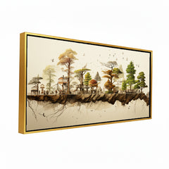 Premium Surreal Floating Island Canvas Art | Detailed Miniature Landscape Bonsai Park Print