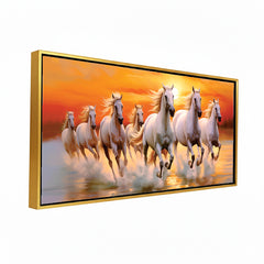 Seven Auspicious Horses: Vastu Shastra Energy Art – Premium Success & Prosperity Canvas