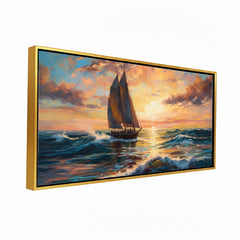 Premium Impressionist Sunset Sailboat Canvas Art