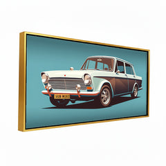 Cruising Style: Nostalgic Vintage Car Illustration – Gallery Grade Retro Wall Art