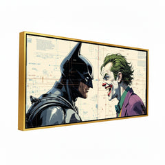 The Dark Knight vs. The Joker: Iconic Rivalry – Premium Blueprint Style Fine Art Print