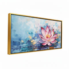 Premium Pink Lotus Flower Painting | Serene Textured Canvas Wall Art | Ready to Hang