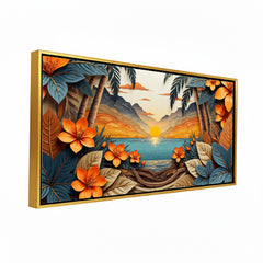 Premium Tropical Sunset Canvas Art Print