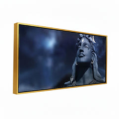 Premium Adiyogi Shiva Statue Canvas Art | Lord Shiva Wall Decor Painting