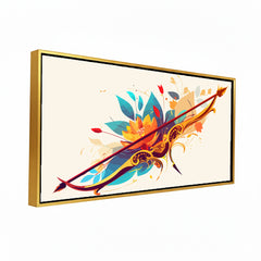 Premium Luxury Gilded Bow and Arrow Abstract Wall Art | Vibrant Fluid Art Archery Canvas Print