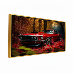 Vibrant Fall Landscape Automotive Premium Canvas Painting
